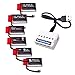 Reikirc 6pcs 3.7V 500mAh battery and 1to6 charger for A15W Udi U45 U42 U42W U42WH CW4 rc quadcopter drone spare parts