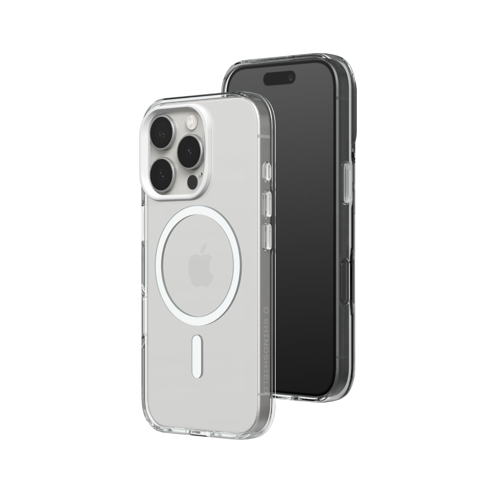 RHINOSHIELD Clear Case Compatible with Magsafe for [iPhone 16 Pro Max] | Superior magnetic, Advanced Yellowing Resistance, Protective Phone Case, Camera Control Cutout Design - White Camera Ring