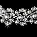 Accessoriesforever Women Bridal Wedding Prom Fashion Jewelry Set Rhinestone Pearl Leaf White