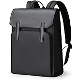 Muzee Slim Laptop Backpack for Men, Leather Commuter 15.6" Laptop Bag, 0.85kg Lightweight Waterproof Daypack for Work & Casual Outings