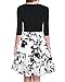 ZAFUL Women's Elegant Floral V Neck Dress Vintage Half Sleeve A Line Casual Work Party Flared Swing Dress