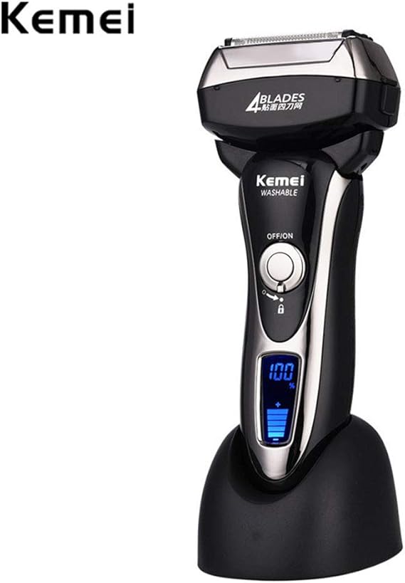 KEMEI 4Blade Electric Foil Shaver for Men, Waterproof Wet/Dry Quick