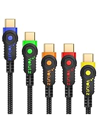 Cable USB C   Tipo C a USB, cable de carga rápida (paquete de 5; 10 pies + 6.5 pies + 2 x 3.3 pies + 1 pie), chapado en oro, nailon trenzado para Samsung Galaxy S9 Plus Note 8 Nintendo Switch MacBook LG V30 G6 - Equilibrium+ Series
