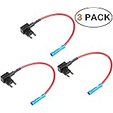 Electop 12V Car Add-a-circuit Fuse TAP Adapter Mini ATM APM Blade Fuse Holder 3 Pack