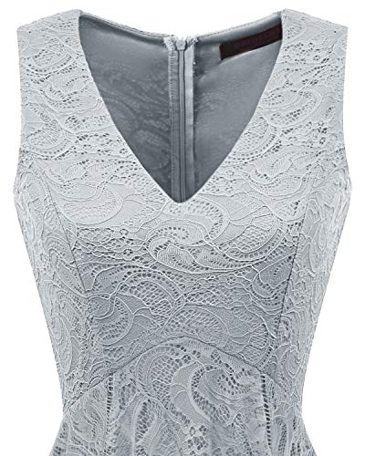 image for Bridesmay Women's Elegant V-Neck Sleeveless Asymmetrical Handkerchief 