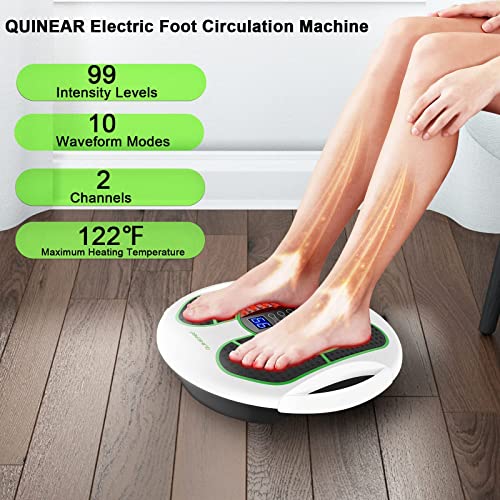QUINEAR Foot Stimulator, EMS Foot Massager and Electronic Stimulator with TENS Unit Pads for Leg Swellen, Diabetic Nerve Pain Neuropathy