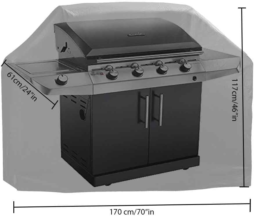 BBQ Cover 67" Inches Durable Barbecue Gas Grills Waterproof Covers Rainproof Barbeque Protection Accessories for Weber Garden Patio Outdoors with Carry Bag ELR XL Extra Large Size Black - Image 5