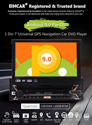 7inch Android 9.0 Capacitive Touchscreen Car Stereo GPS Navigation Quad Core 1GB 16GB Single 1 Din DVD CD Radio Bluetooth 4.0 WiFi 4G Mirror Link Steering Wheel Control with Wireless Reversing Camera