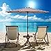 COBANA 9’ Patio Umbrella, Outdoor Table Market Umbrella with Push Button Tilt and Crank, 8 steel ribs, Red and White Stripes