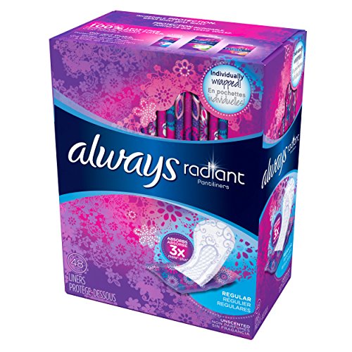 Always Always Radiant Liners, 48 Count