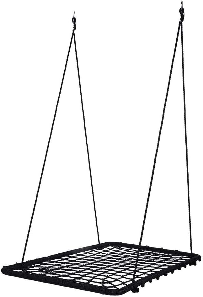 AYNEFY Indoor Hanging Swing, Metal Frame Nylon Rope Swing Seat Adult Kids Swing Seat for Outdoor 