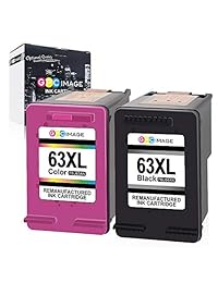 GPC - Cartucho de tinta remanufacturado para HP 63XL 63 XL para usar con Officejet 5252 5255 5258 4650 4655 3830 Envy 4520 4516 Deskjet 1112 2130 3634 3632 2132 (1 paquete de 2 Tri-Color), color negro