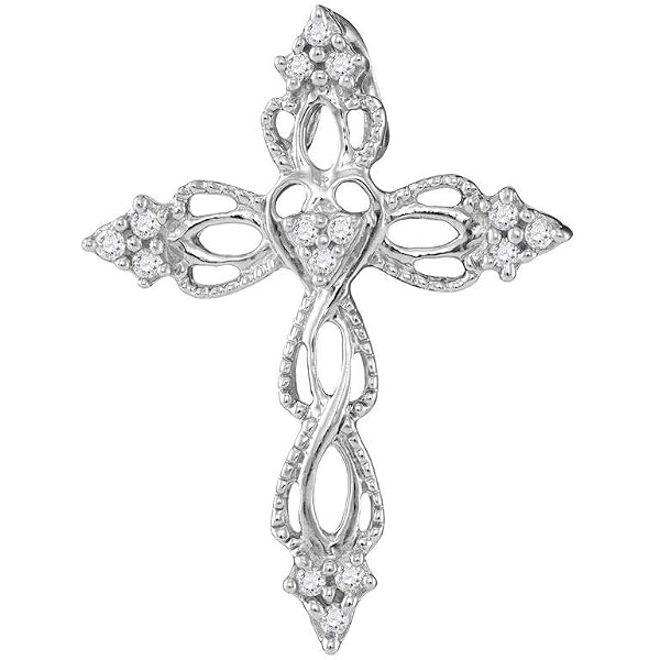 FDJ 10k Rose Gold Floral Cross Pendant - Dainty Religious Jewelry, Handcrafted In USA - View #9