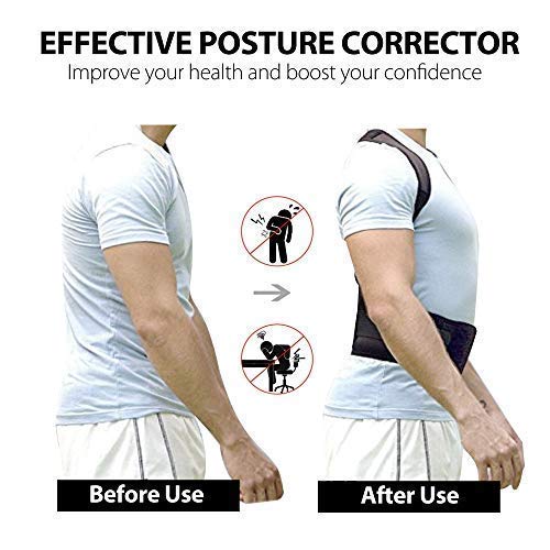 Back Straightener Posture Corrector for Women and Men, Upper Back Brace for Clavicle SupportShoulder Neck Pain Relief, Under Clothes, Large (46\