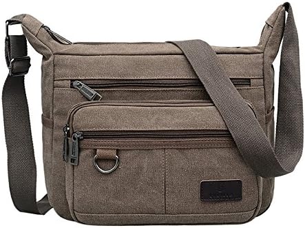 Vintage Retro Canvas Shoulder Bag Multi Pocket Cross-body Messenger Bag (Canvas - Coffee)