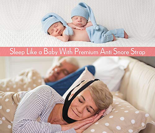 Anti Snoring Chin Strap | Best Snoring Solution and Anti Snoring Devices | Snoring Chin Strap | Snore Stopper | Stop Snoring Sleep Aid for Men and Women | 4 Nose Vents Free | Snore Chin Strap (Black) - Thumbnail 2