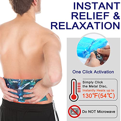LotFancy Heating Pad, with Adjustable Strap, Reusable Gel Ice Pack Wrap, Click Activated, Instant Hot Cold Therapy Compress for Back, Neck, Shoulder, Knee Pain Relief, 15” x 5”