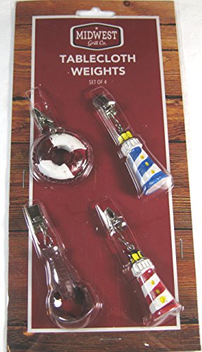 Set of 4 Tablecloth Nautical Weights Secure Outdoor Tablecloth From Breezes