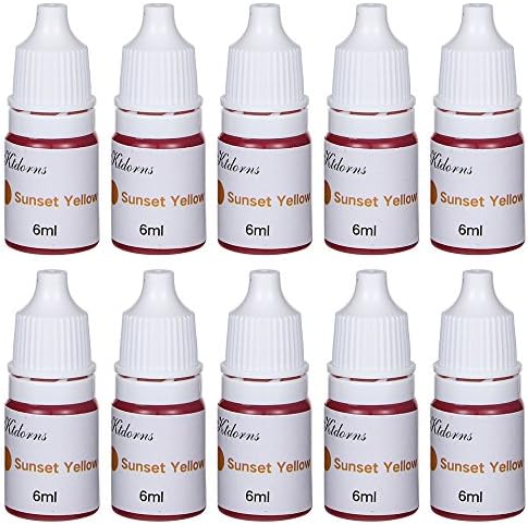 Bath bomb Supplies-10 Bottles Of Skin Safe Food Grade for Soap coloring, Sunset Yellow,0.24-Ounce (Sunset Yellow)
