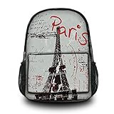 Fashion Paris Unisex Canvas Rucksack Vintage Computer Laptop Backpack School Backpack Shoulder Bag (Paris) CPB-64