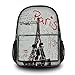 Fashion Paris Unisex Canvas Rucksack Vintage Computer Laptop Backpack School Backpack Shoulder Bag (Paris) CPB-64