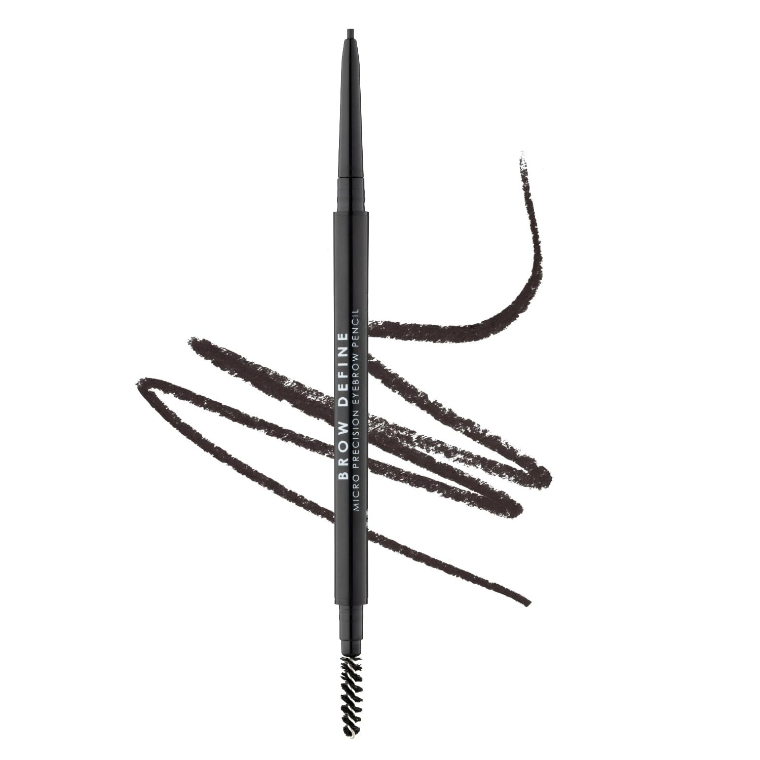 MUA Makeup Academy Brow Define, Micro Eyebrow Pencil with Spoolie Brush, Black, 0.05 g - Vegan & Cruelty Free
