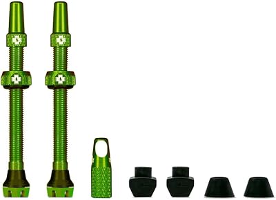 Muc-Off Tubeless Valves V2 7075 Aluminium Presta 60mm Green with Core Tool