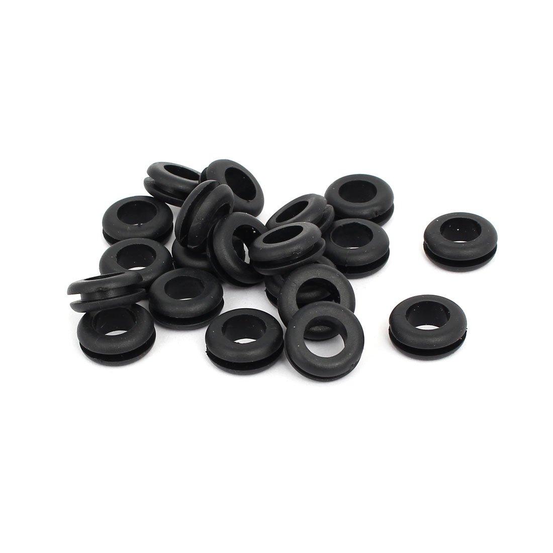 sourcingmap Rubber Ring Sealing Grommet Electrical Wiring Gasket Black 10mm Inner Dia 20pcs