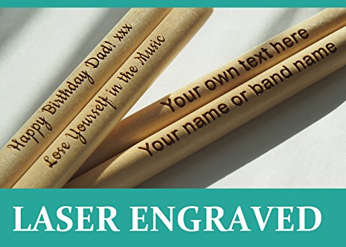 Personalized drum sticks 5A, maple wood, laser engraved gift - Thumbnail 6