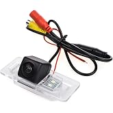 aSATAH AHD 720P/CVBS Car Rear/Front View Camera Fisheye Lens License Plate Cam with RCA Cable &amp; Vehicle Camera for BMW 3 E46 E90 E91 E92 5 E39 E60 E61 X5 E53 E70 &amp; Backup Camera (Back Fisheye)
