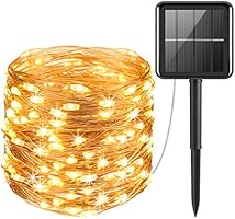 Criacr Solar Lights Outdoor, (100 LED 8 Modes) Solar String Lights, 33ft/10m Copper Wire Solar Garden Lights, Christmas...