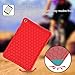 Fintie Case for iPad 6th Generation 2018 / iPad 5th Gen 2017/ iPad Air 2 / iPad Air - [Honey Comb Series] Lightweight Anti-Slip Kids Friendly Shockproof Silicone Cover, Red