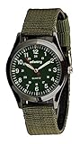 INFANTRY Mens MILITARY Tactical Sport Army Quartz Analog Nylon Steel-Green
