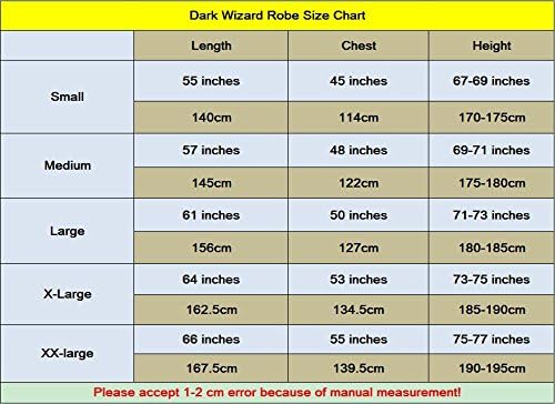 NOFONDA Men's Dark Wizard Robe Medieval Monk Robe Dark Mystic Godfather Sorcerer Hooded Costume Cape Cloak Halloween Cosplay(Large) - Image 5