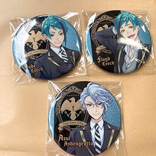 絶品 ツイステ ナムコ限定 缶バッジ 学園生活 アズール フロイド ジェイド