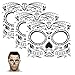 Sugar Skull Temporary Tattoo Day of the Dead Skull Face Design (3 Tattoo Kits)