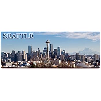 Seattle Skyline panoramic fridge magnet Washington travel souvenir