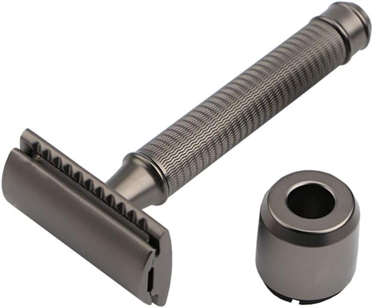 Ashey Long Handle Double Edge Safety Men Razor - Premium Quality Nostalgic Safety Razor Double Edge Butterfly Open Shaving, Clean Shaving