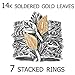 PAZ Creations .925 Sterling Silver Multi-Band Ring with 14K Gold Leaves