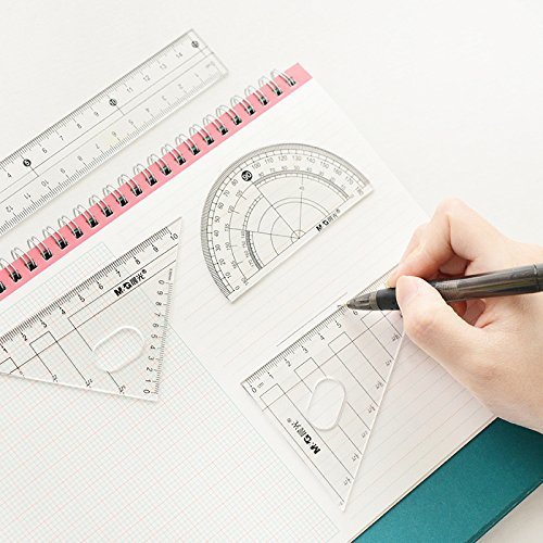 Holoras 8Pcs Math Geometry Tools Set for Students Drawing and Drafting, Includes Rulers, Protractor, Compass, Pencil, Pencil Lead Refills and Eraser