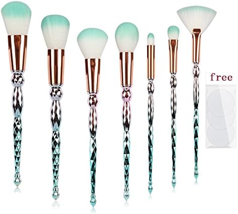 7 Pcs Makeup Brush Set,ENALOVE Diamond Patterned Shaped Foundation Contour Powder Blending Eyeshadow Brush