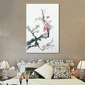 Canvas Wall Art of Cherry Blossom Oriental Style | 12x18 inches
