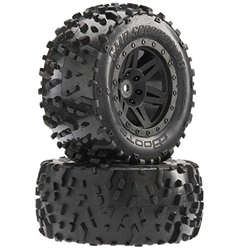 ARRMA AR550025 Sand Scorpion DB XL Rear Tire/Wheel (2 Pack), Glued Black