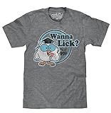 Tootsie Roll Pop Wanna Lick Mens T-shirt, Grey X-Large