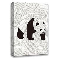 Canvas Wall Art Animal On The Newspaper Canvas Prints Home Artwork Decoration for Living Room,Bedroom - 12x18 inches