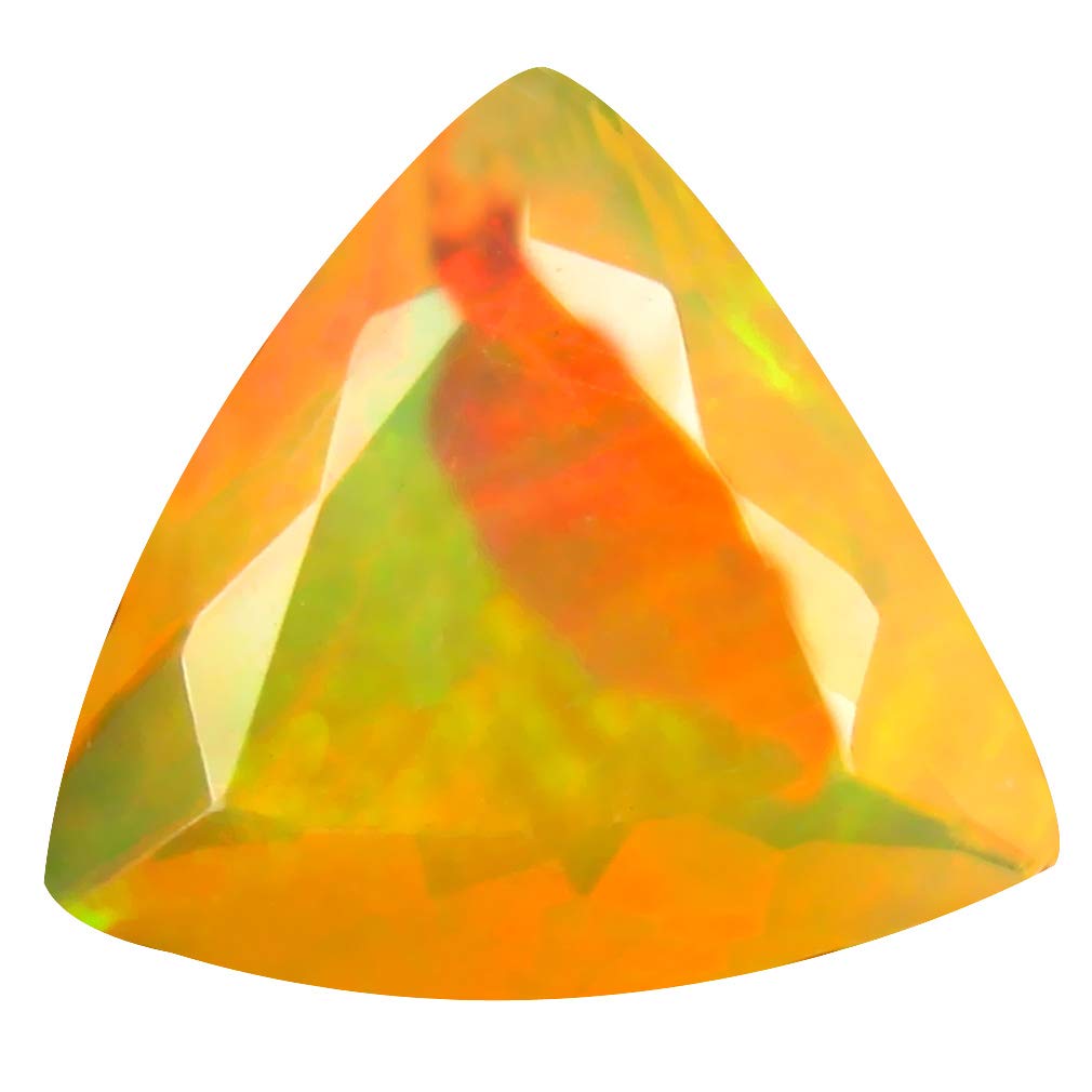 1.69 ct Trillion Cut (10 x 10 mm) Un-Heated Transparent Quality Ethiopian Welo Rainbow Opal Natural Loose Gemstone