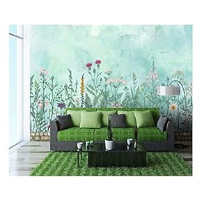 Large Wall Mural - Retro Style Flowers and Plants Self-Adhesive Vinyl Wallpaper/Removable Modern Wall Decor - 66x96 inches