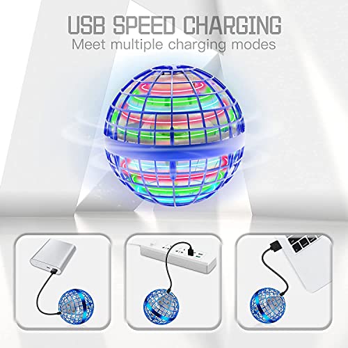 Flying Ball Toy Globe 360°Rotating Hand Controlled Flying Orb Ball Toys Magic Led Lights
