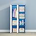 MAGINELS Portable Kid Organizers and Storage Organizer Clothes Wardrobe Cube Closet MultiFuncation Bedroom Armoire Children Dresser Rack Blue Forest Animal 6 Cube &1 Hanging Section