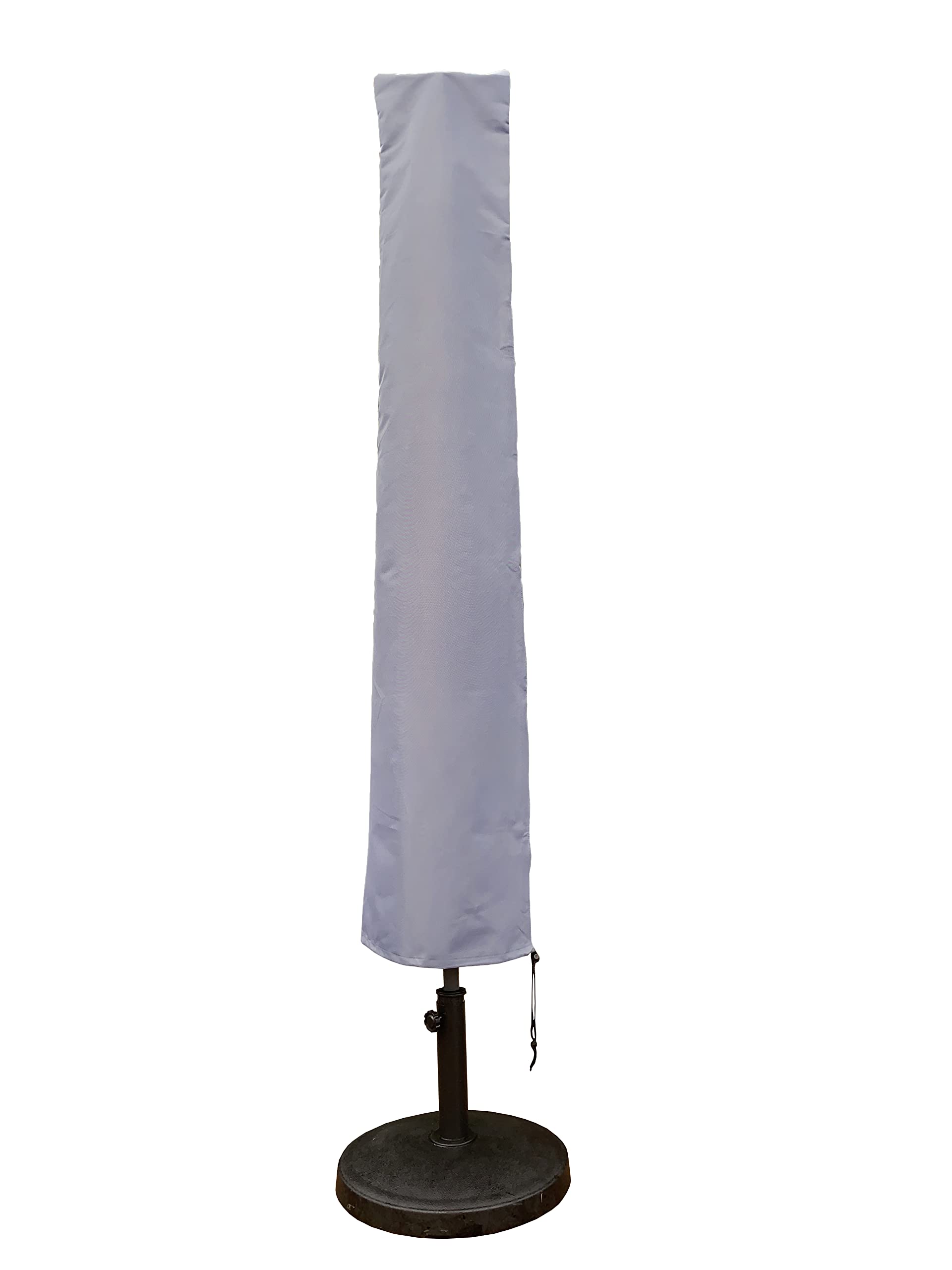 Kingsbridge Parasol Cover, 600D Heavy Duty Fabric, Waterproof, Anti UV. Dimensions (Height x Width) 190 x 30/50cm. Fits 2.7m 3m 6ft-11f Parasols. Grey Outdoor Patio Umbrella Cover